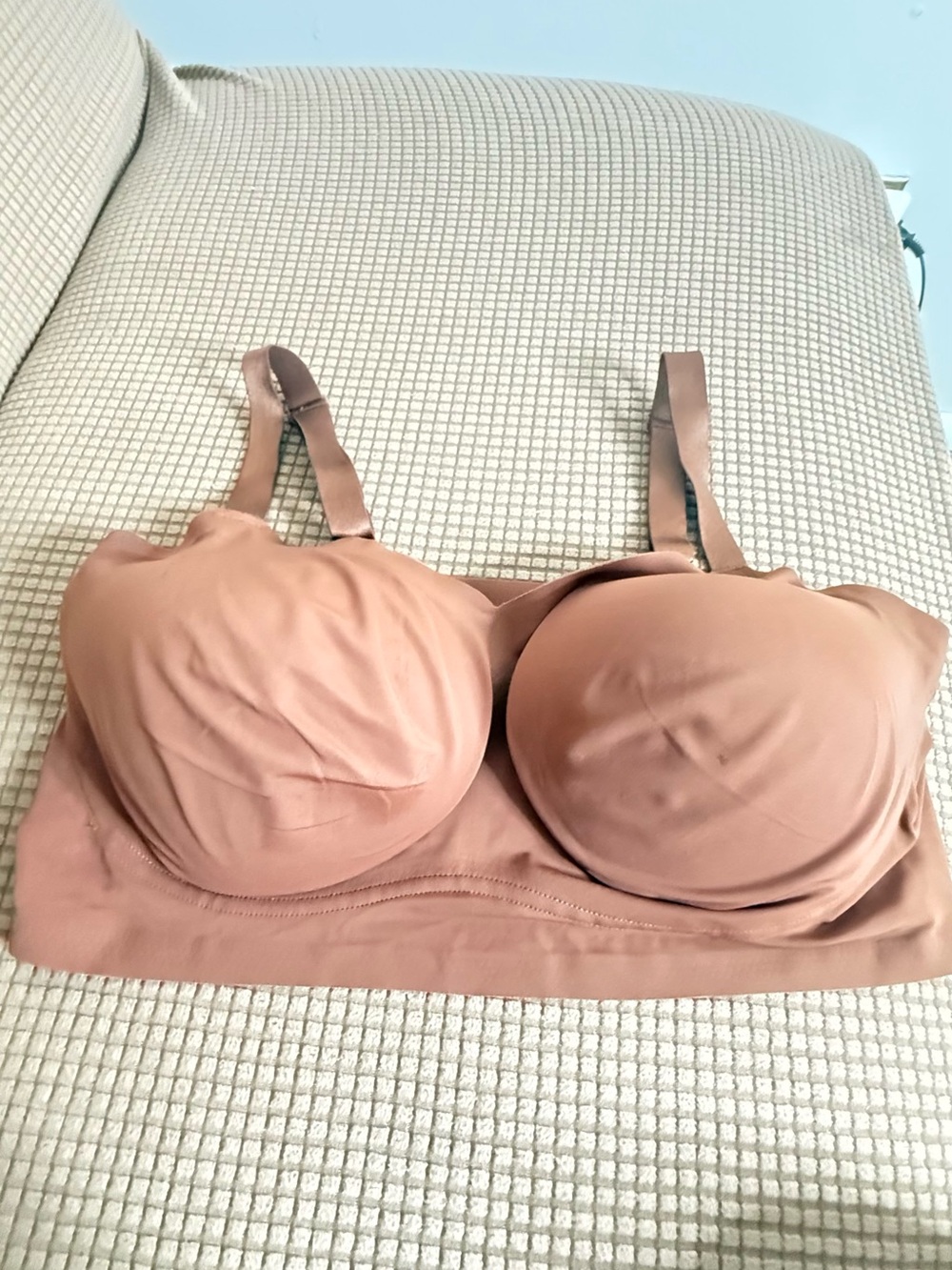True & Co. Seamless Molded Longline Bra in Dusty Rose